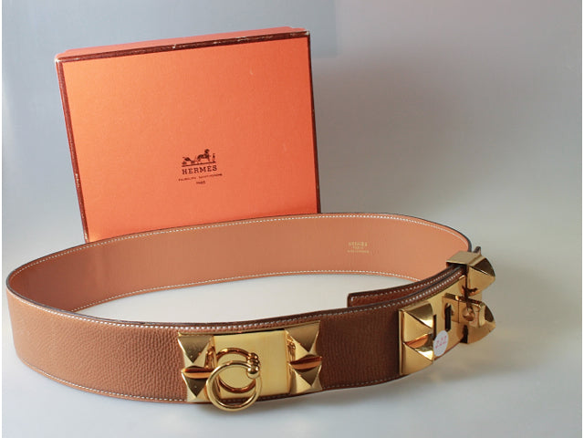 collier de chien belt 45mm red epsom gold buckle
