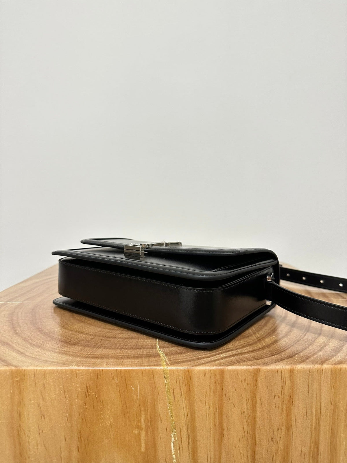 YSL Solferino Small Satchel Bag Black Gold Calfskin 339504