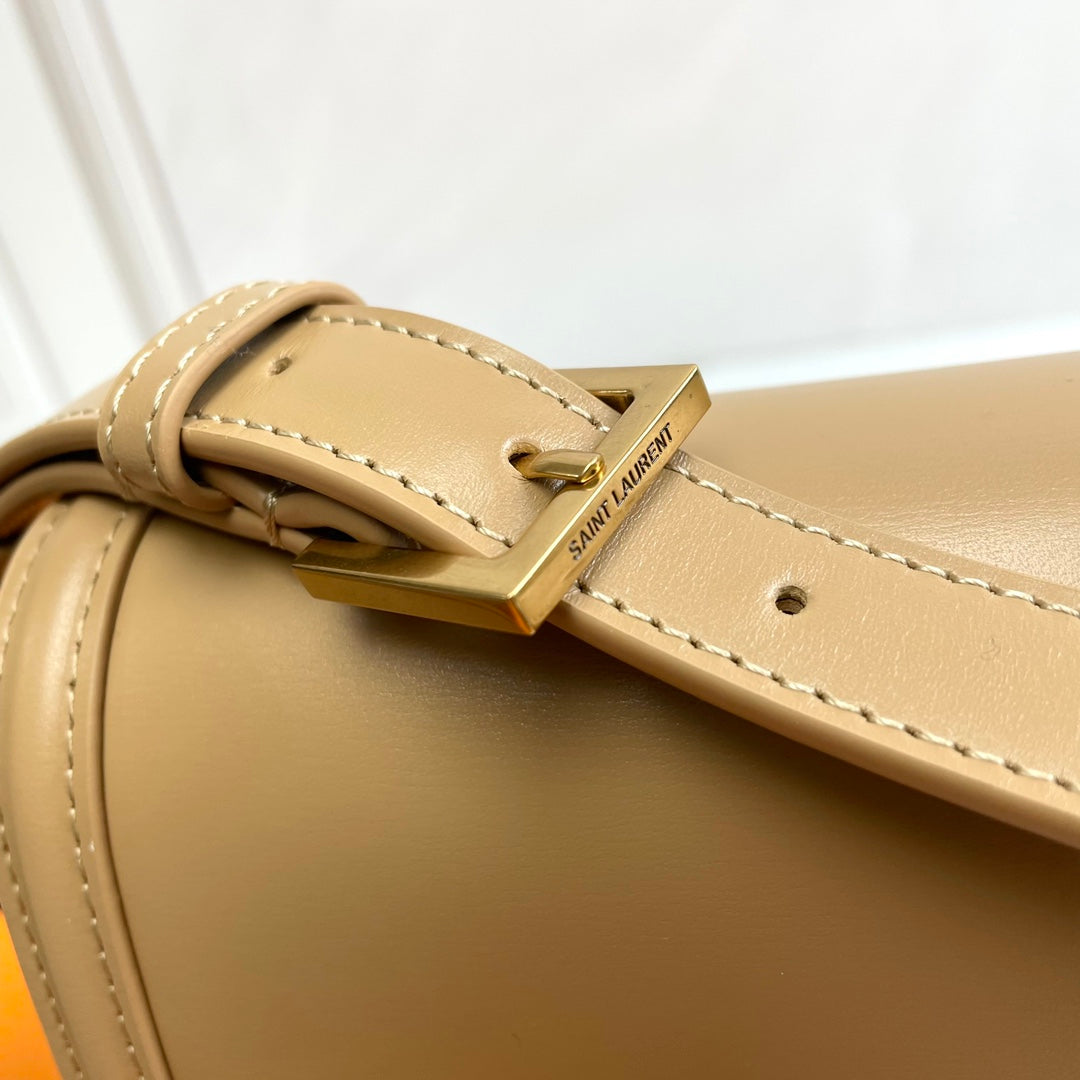 YSL Solferino Small Satchel Bag Deep Beige Calfskin 285579