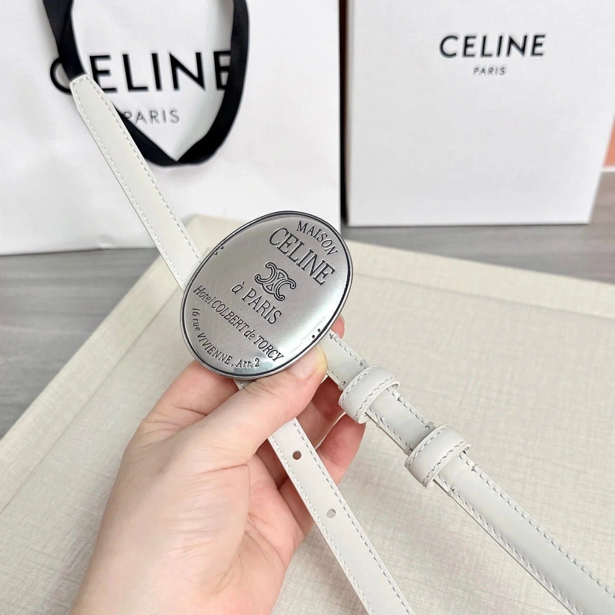 Celine 2026 Little Maison Belt 13mm Leather 205097