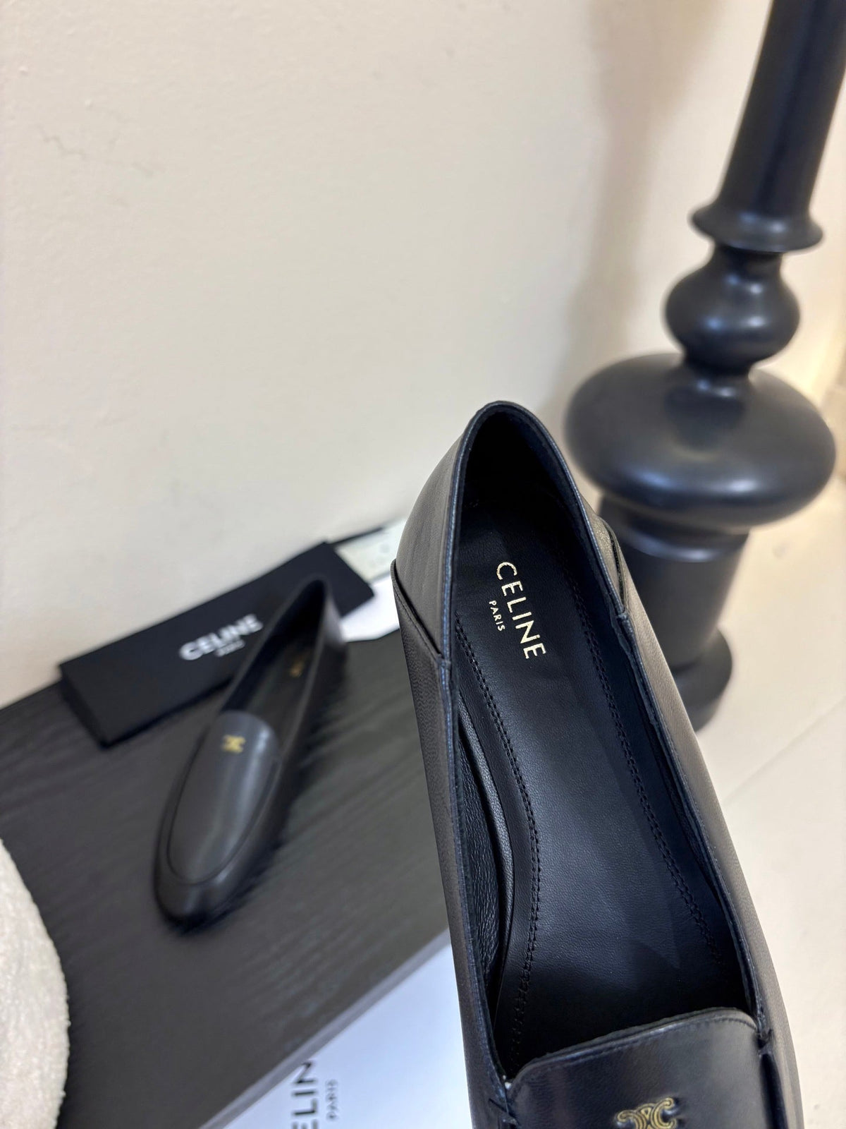 Celine Aura Loafer Black Goatskin 606417