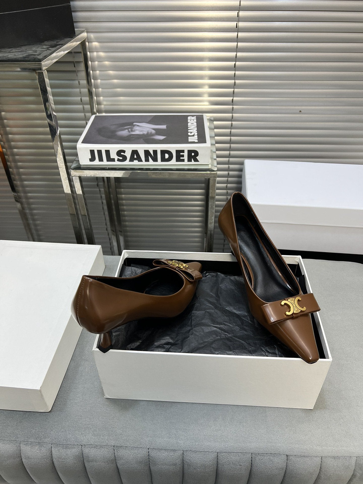 cl pumps 50 dark brown calfskin
