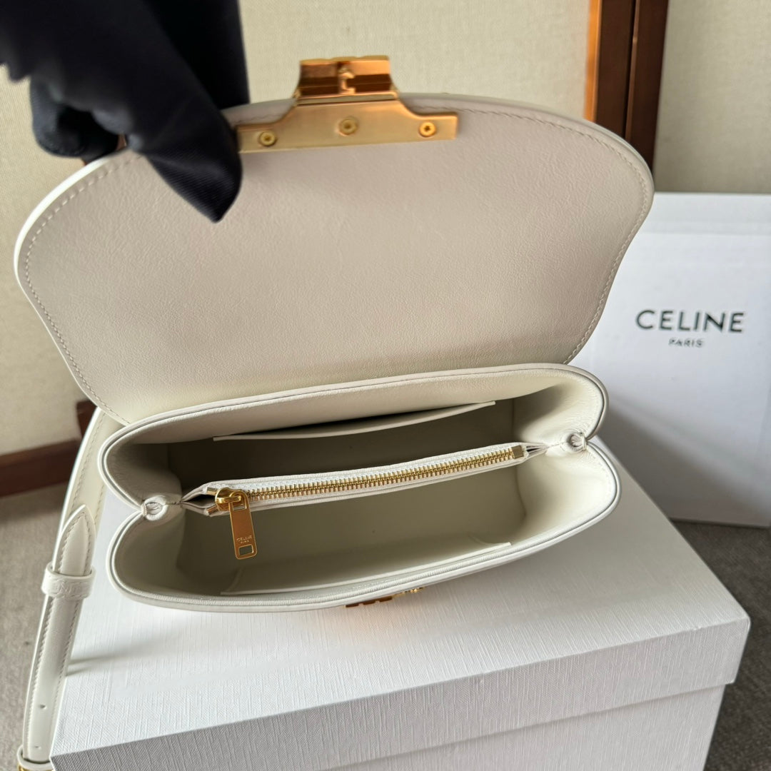 TEEN NINO BAG 20 IN WHITE SOFT CALFSKIN GOLD HARDWARE