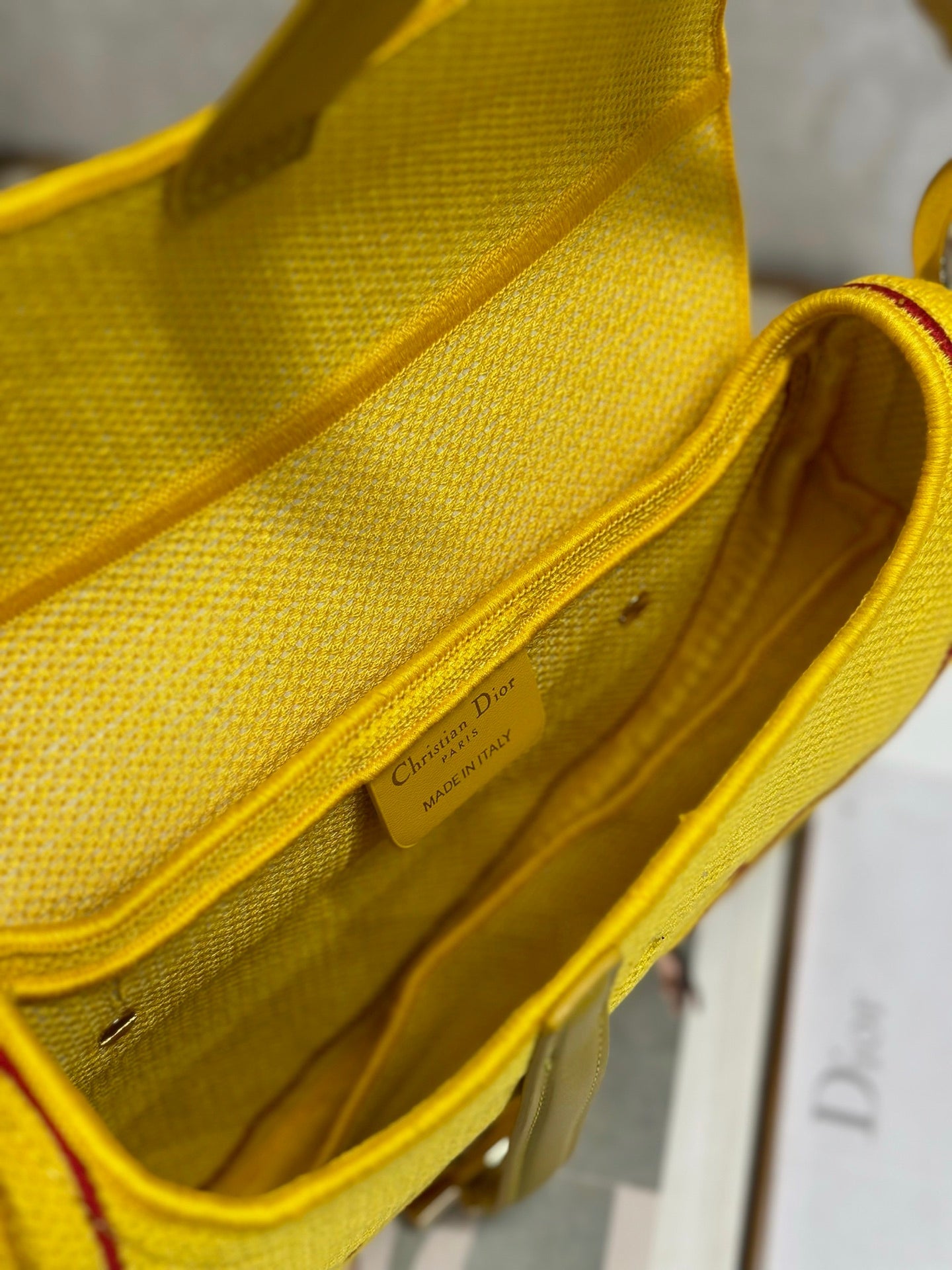 CD Saddle Bag 25.5cm Dracula Red Yellow Canvas