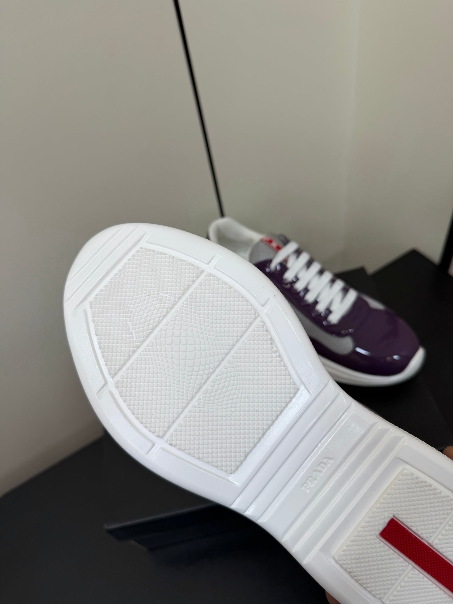 Prada America's Cup Sneaker Purple Patent Leather Mesh 618926