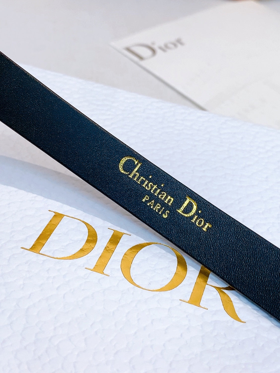 CD Diorissimo Bow Belt 1.5cm Leather 211674