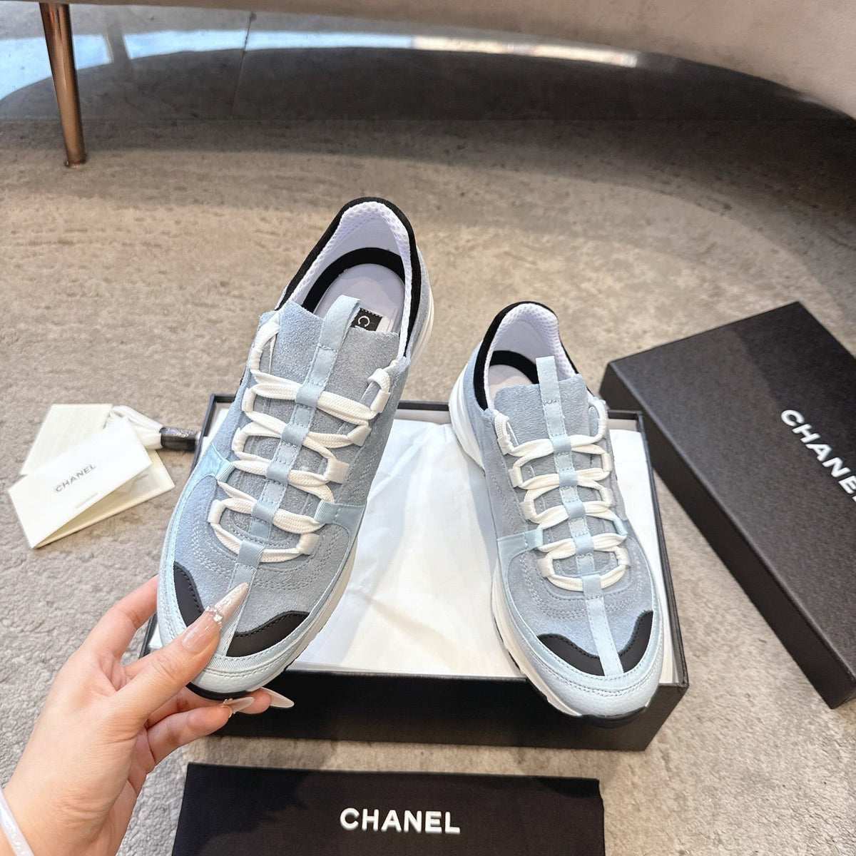 CC 26s Sneaker Baby Blue Black Suede 647437