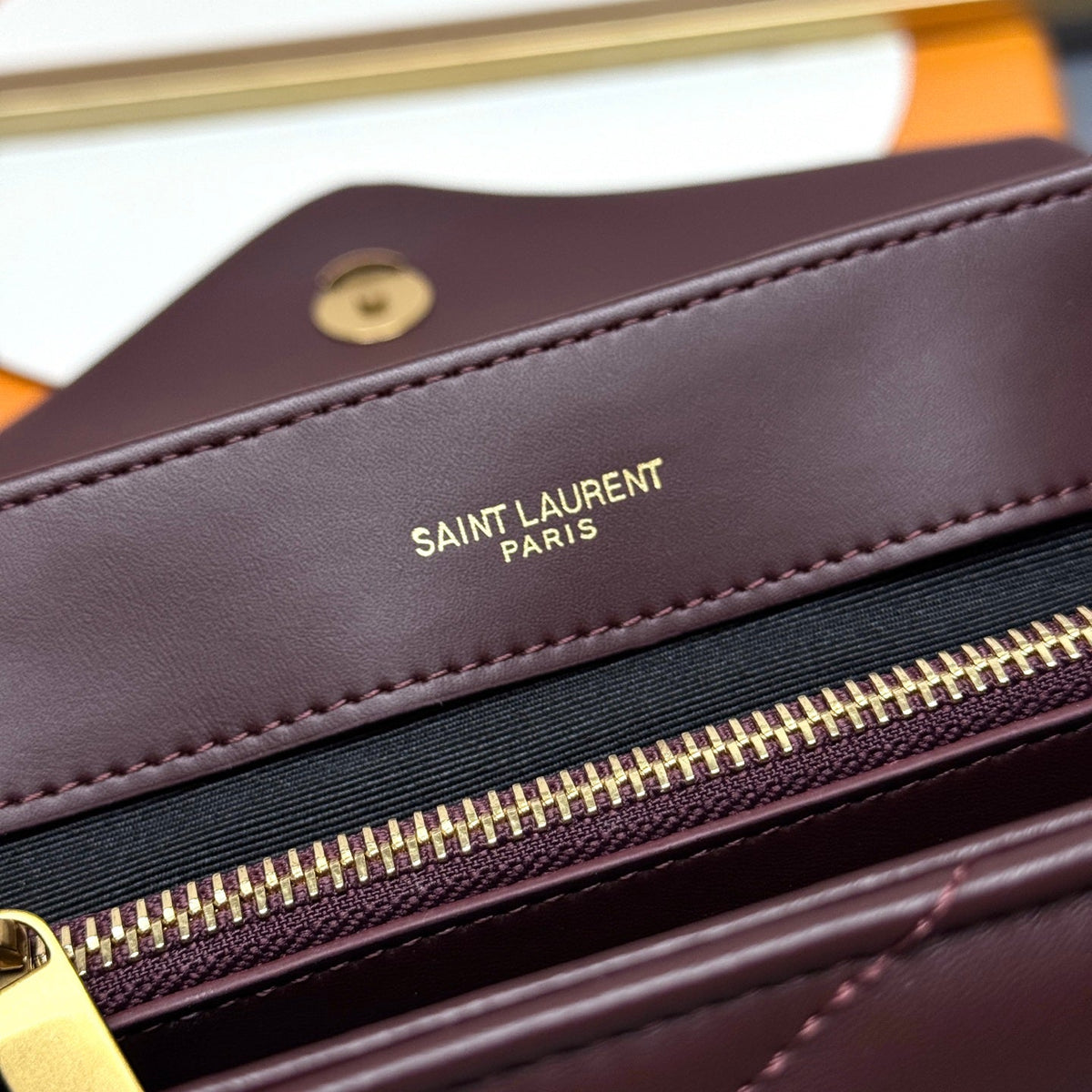 YSL Small Loulou Bag 23cm Burgundy Lambskin