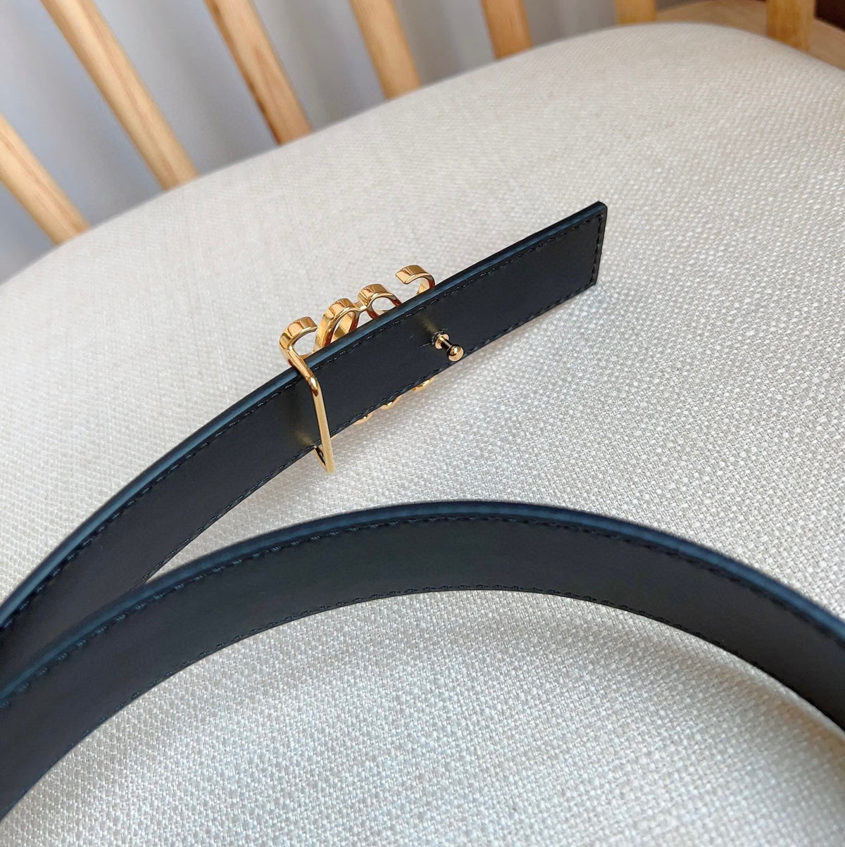 Loewe Anagram Belt 28mm Brown And Black Cowhide Leather 176574