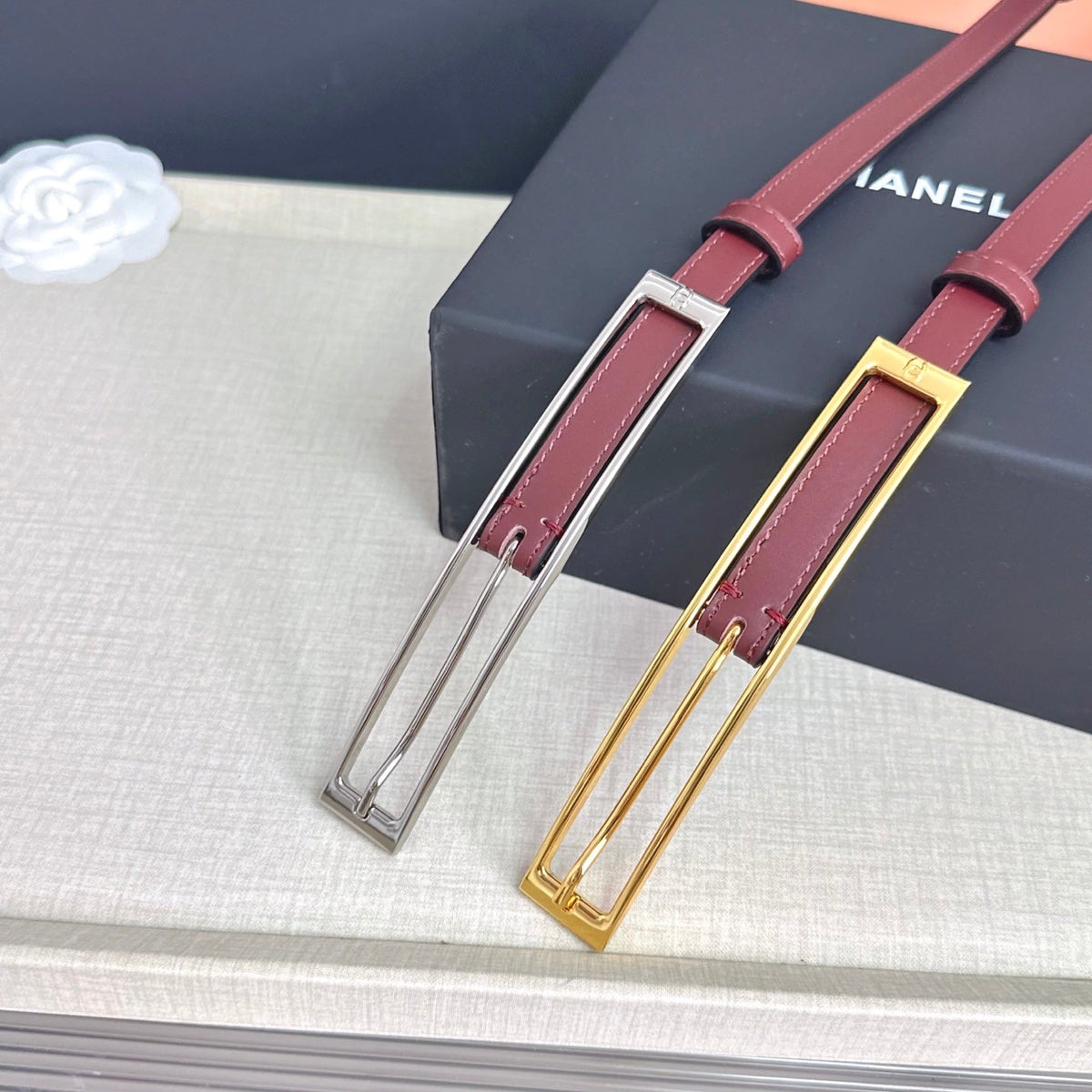 CC Métiers d’art 2026 1.5cm Burgundy Belt Leather 211441