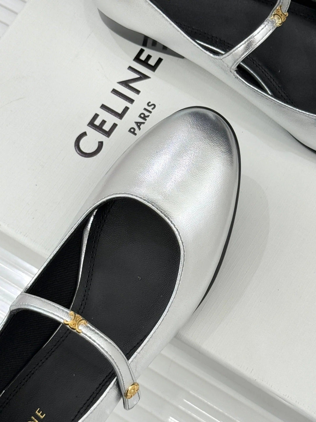 Celine 26 Mary-Jane Ballet Flats Leather 755874