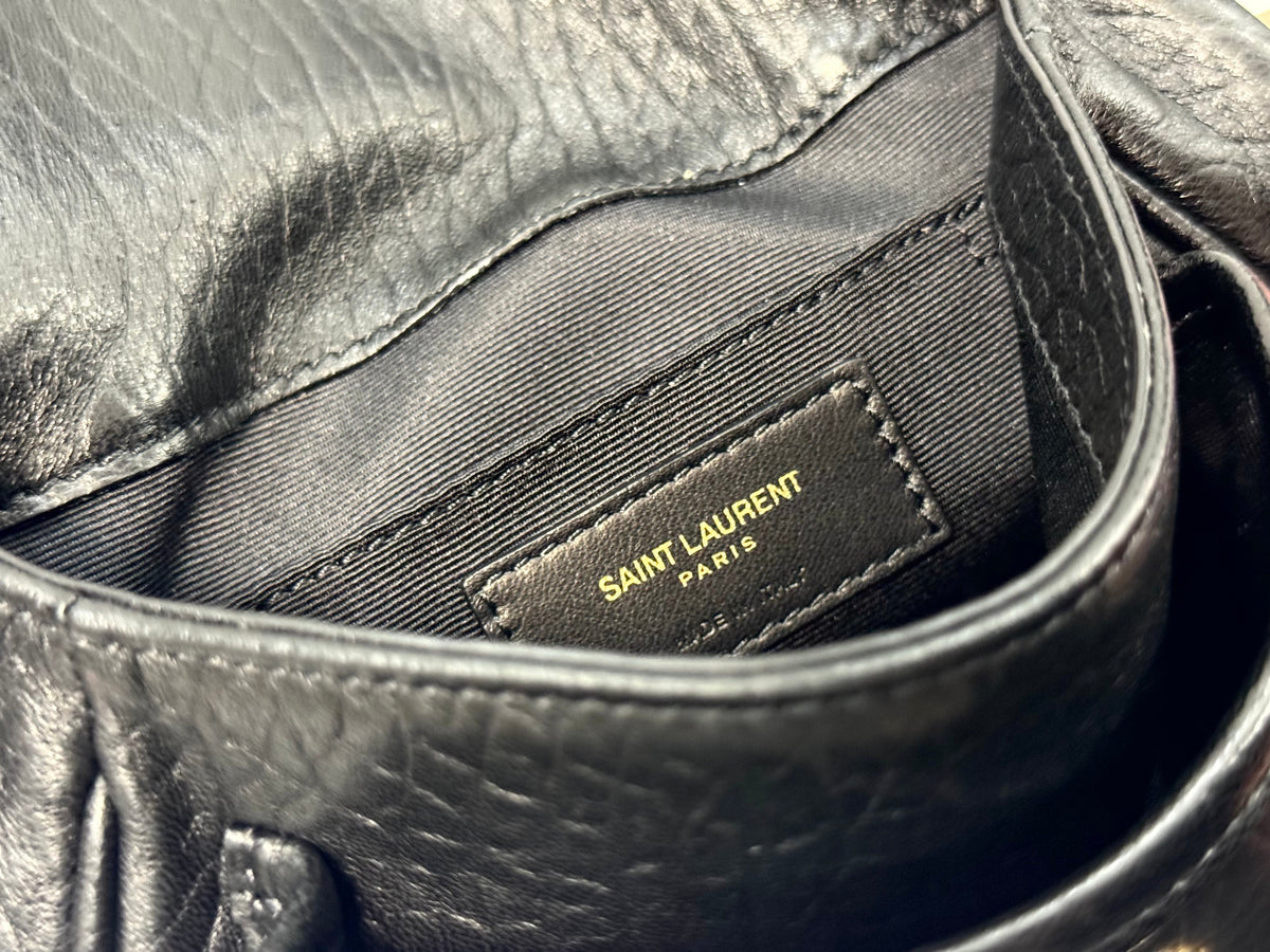 YSL Niki Mini Handbag 18 Black Lambskin Sliver Hardware