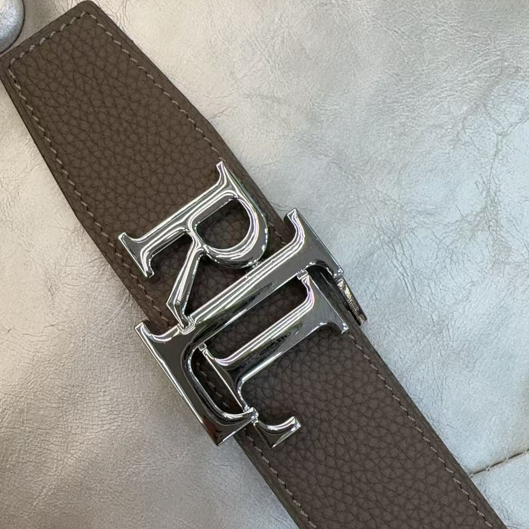 Ralph Lauren Belt 40mm In Brown Sliver Cafskin