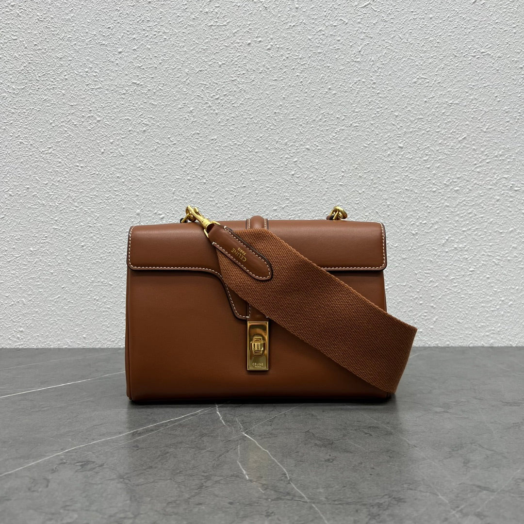 Celine Teen Soft 16 Shoulder Bag Tan Smooth Calfskin