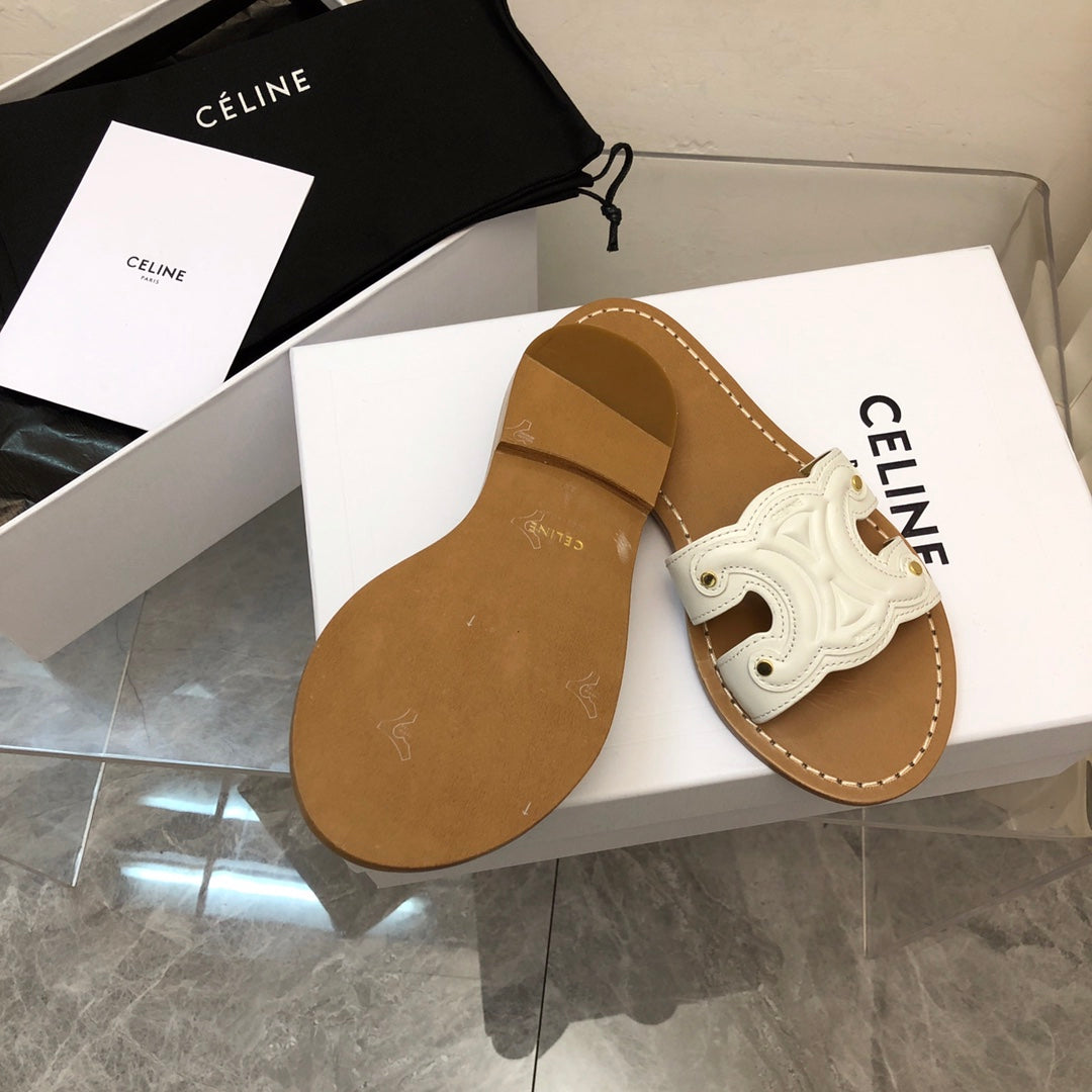 Celine Slipper Logo Cowhide 374743