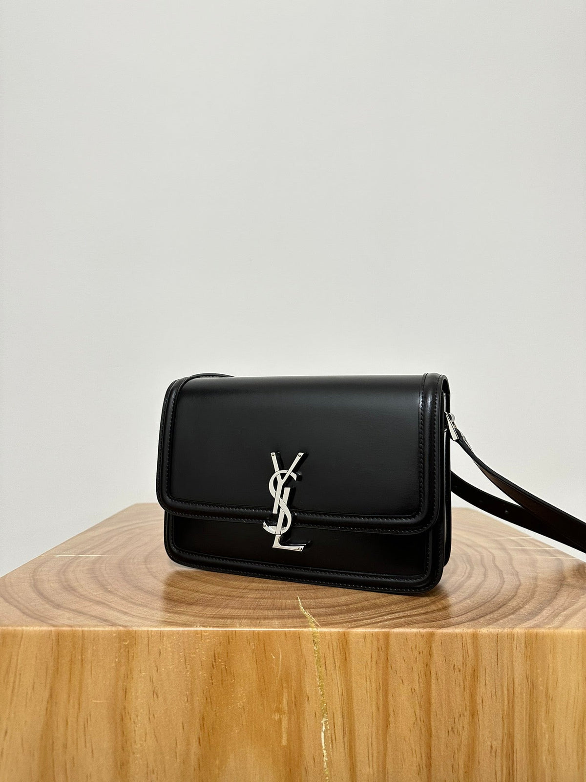 YSL Solferino Small Satchel Bag Black Silver Calfskin 339491