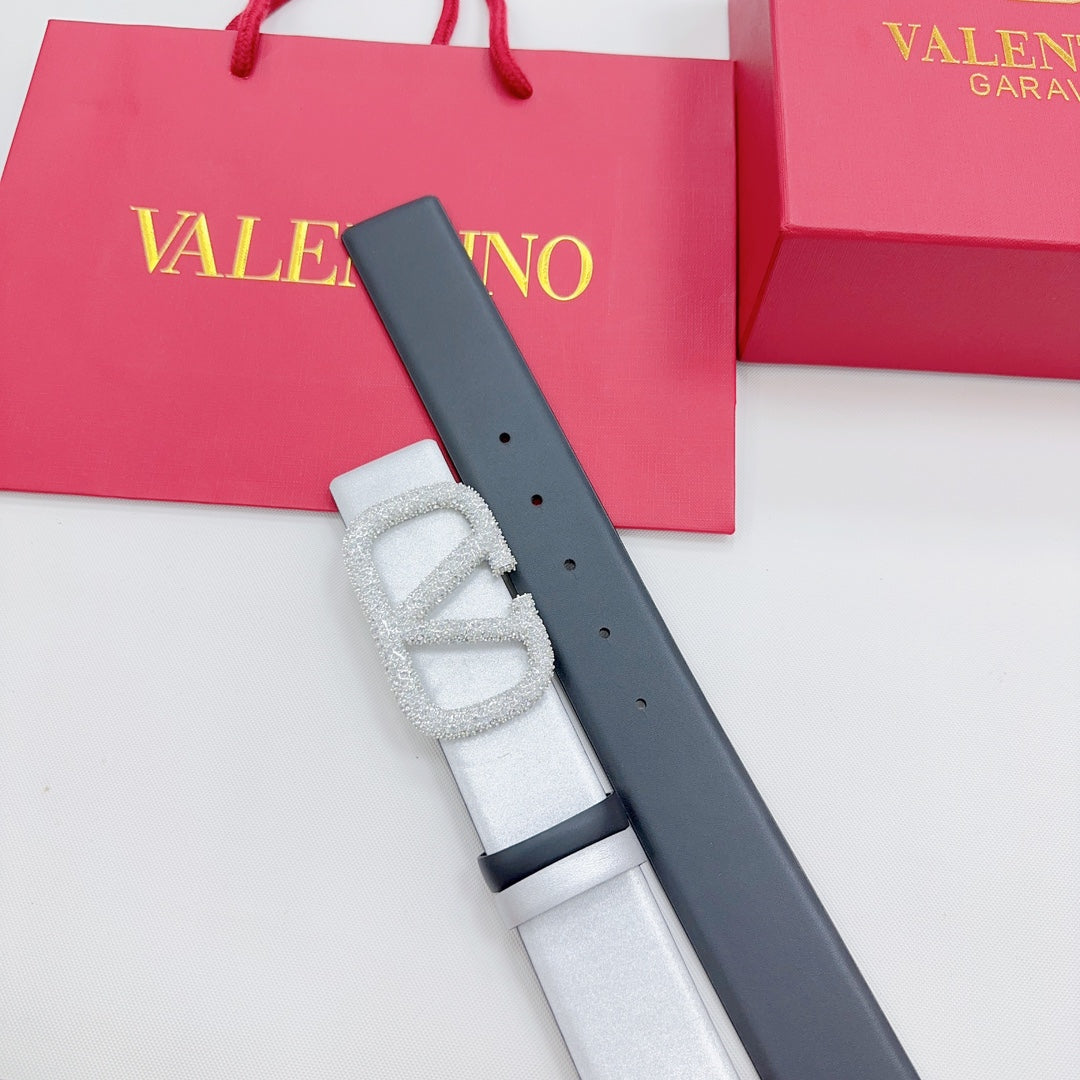 Garavani Reversible VLogo Signature Belt 40mm Black Sliver Leather 127709