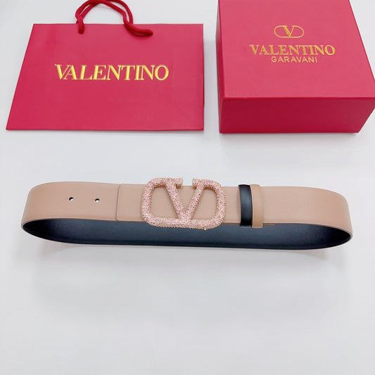 Garavani Reversible VLogo Signature Belt 40mm Beige Black Leather 200694