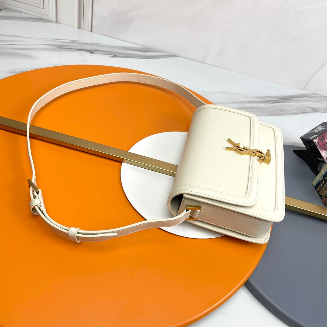 YSL Solferino Small Satchel Bag White Calfskin 285573