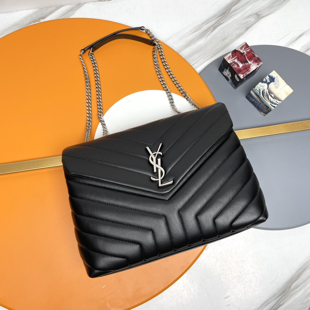 YSL Large Loulou Bag 33cm Black Lambskin SHW