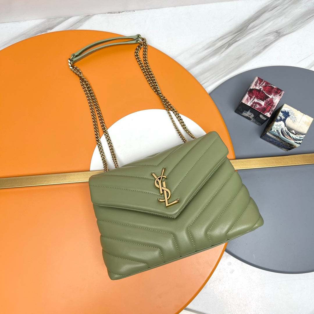 YSL Small Loulou Bag 23cm Olive Lambskin