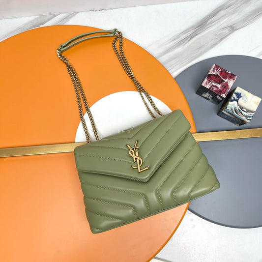 YSL Small Loulou Bag 23cm Olive Lambskin