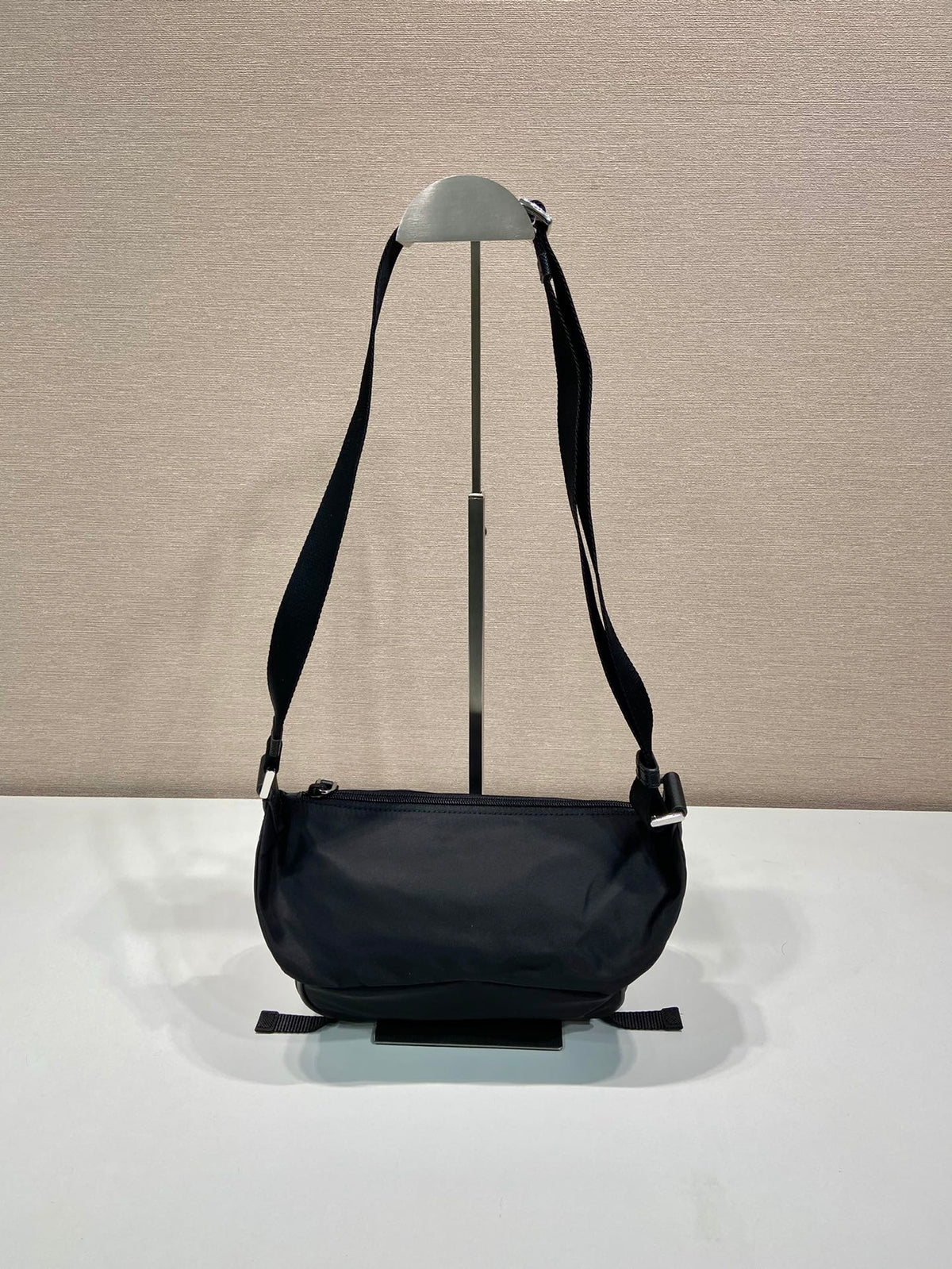 Prada Mini Messenger Bag 20cm Black Re-Nylon Leather