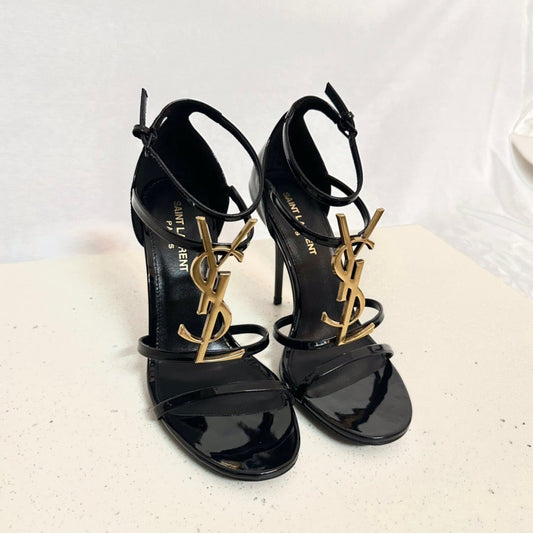 SL Cassandra 100 Sandals Black Patent Calfskin