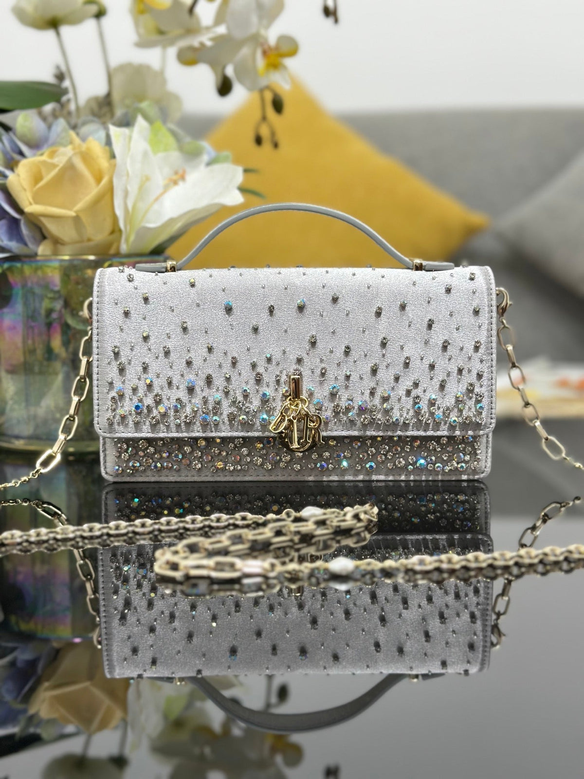 CD My Mini Bag Metallic 21cm Leather Crystal 160823