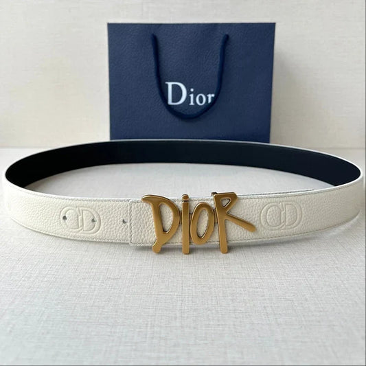 Dior 2026 Shawn Stussy Reversible Belt 35mm Calfskin