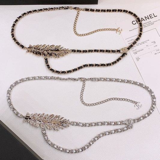 Chanel 2026 Crystal Leaf Chain Belt 214352