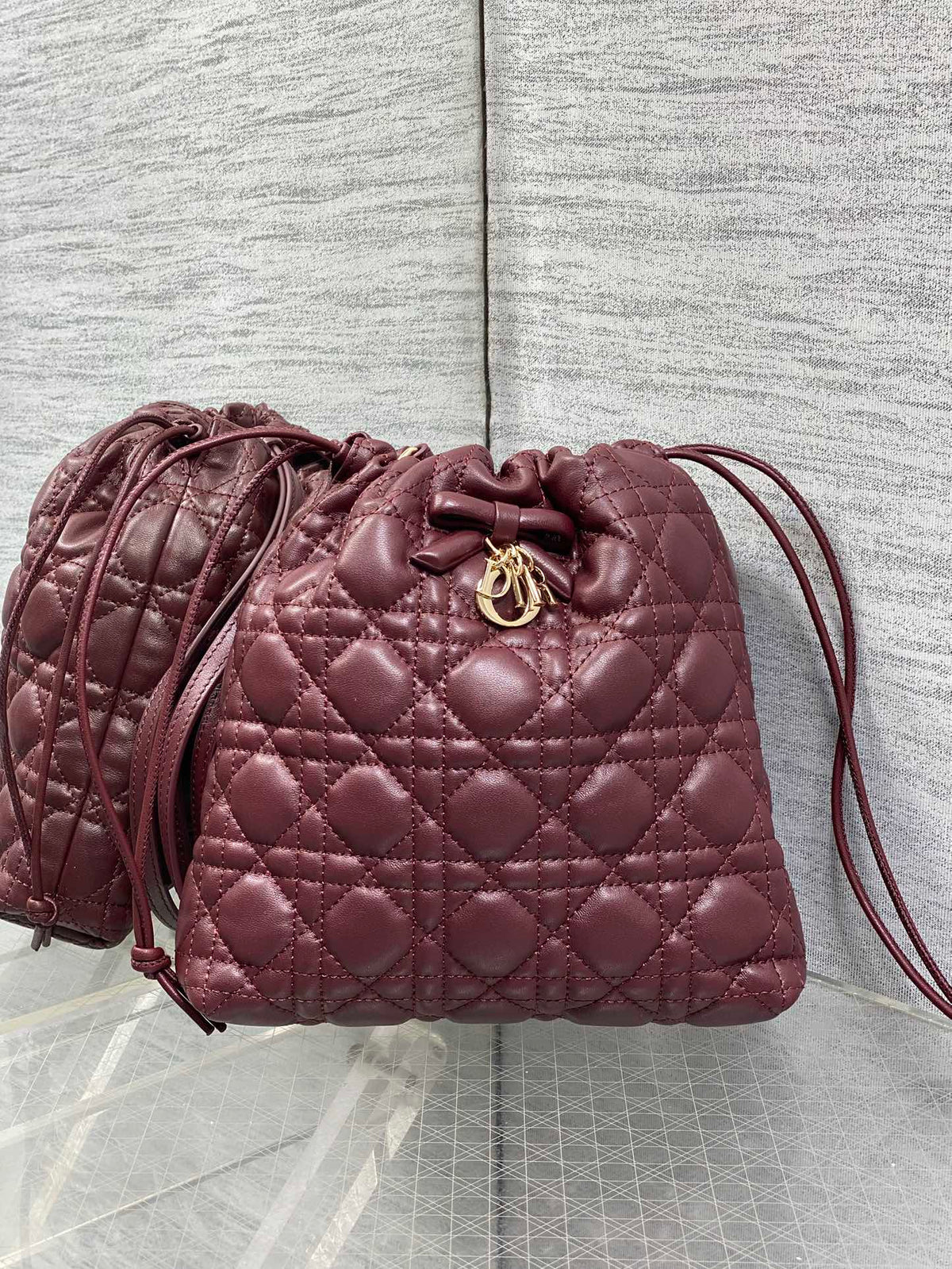 Dior 2026 Bow Adiorable Quilted Lucky Bag 22cm Cannage Lambskin