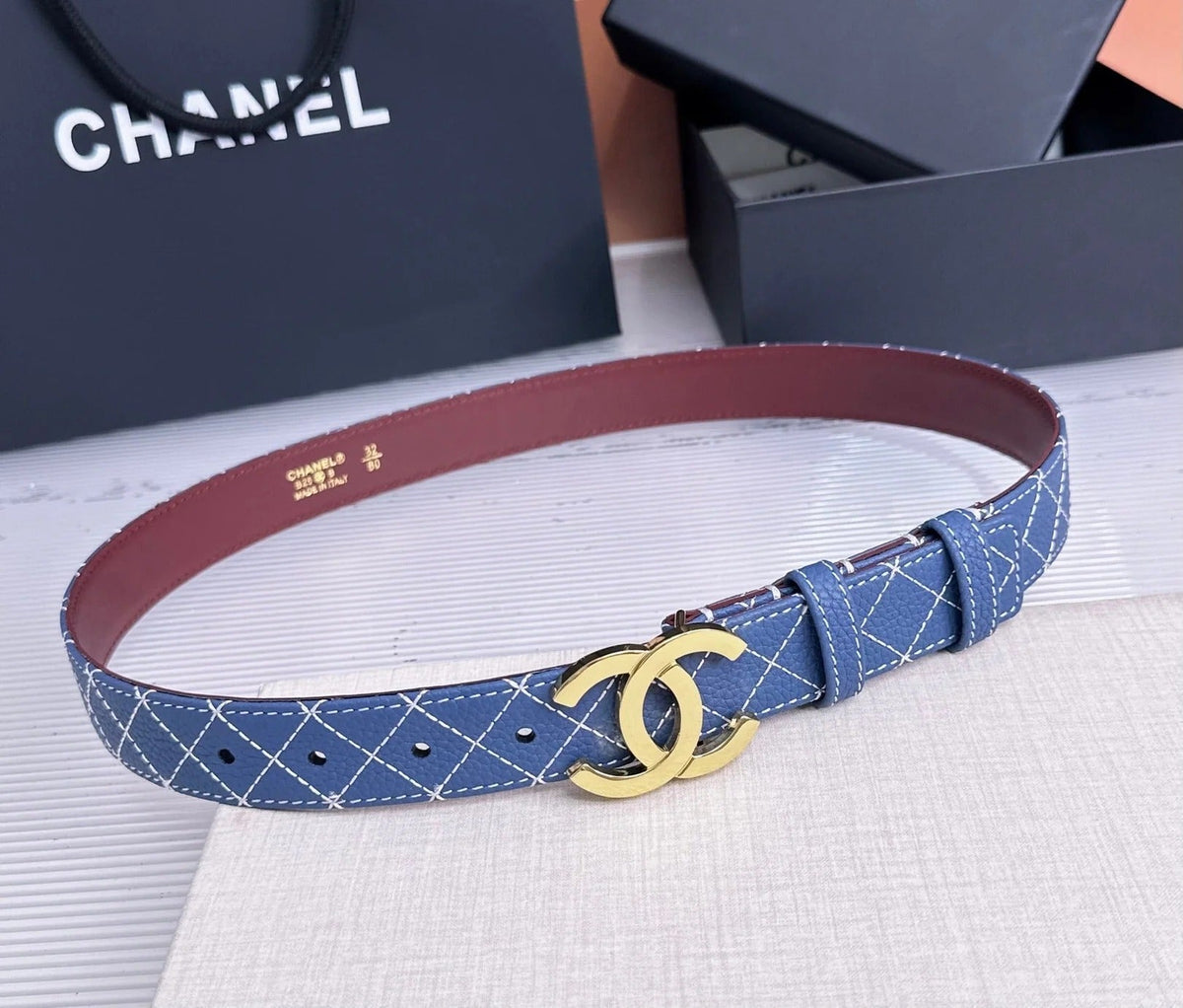 Chanel 2026 Matelassé Belt 30mm Cowhide 215561