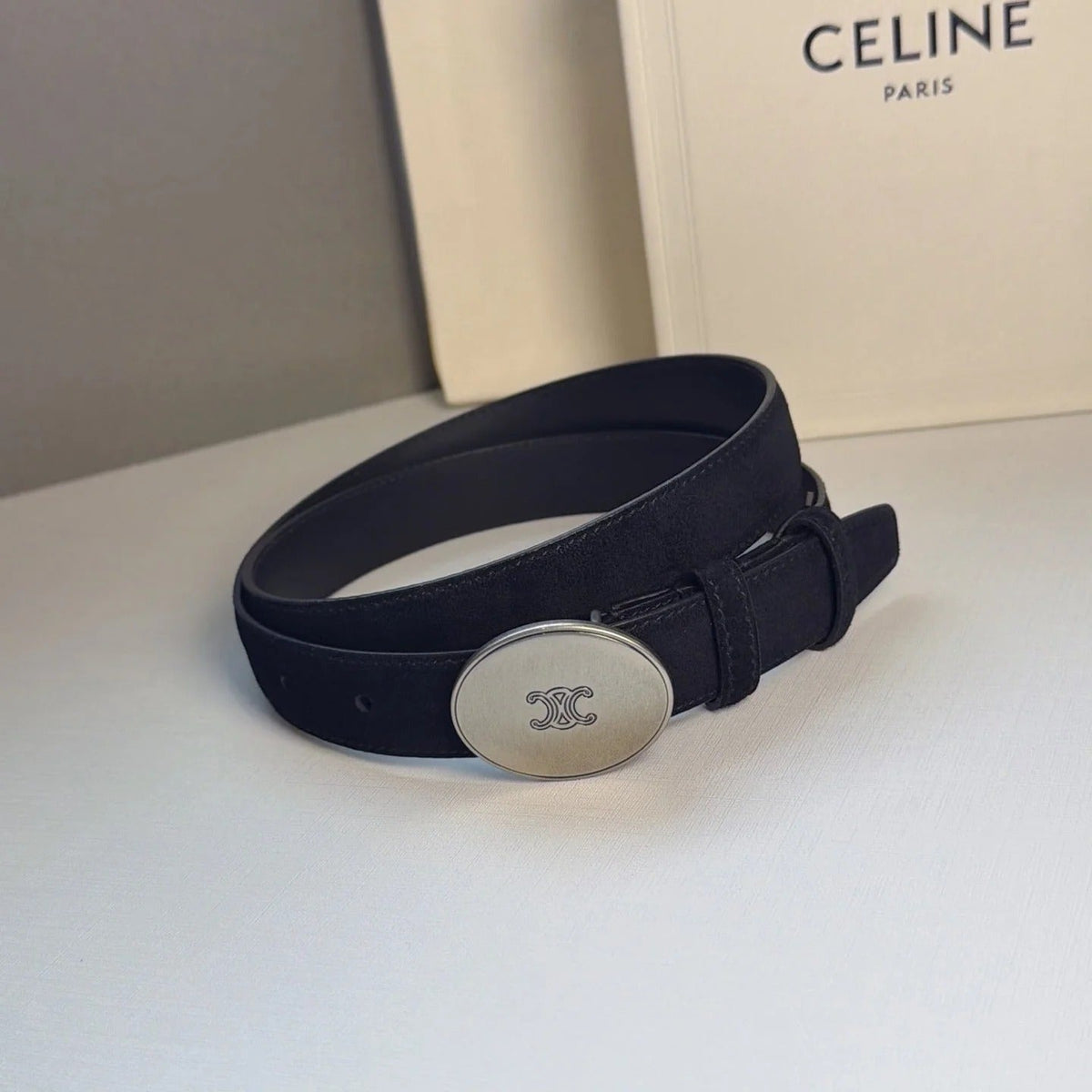 Celine 2026 Triomphe Slim Belt 13mm Leather 212866