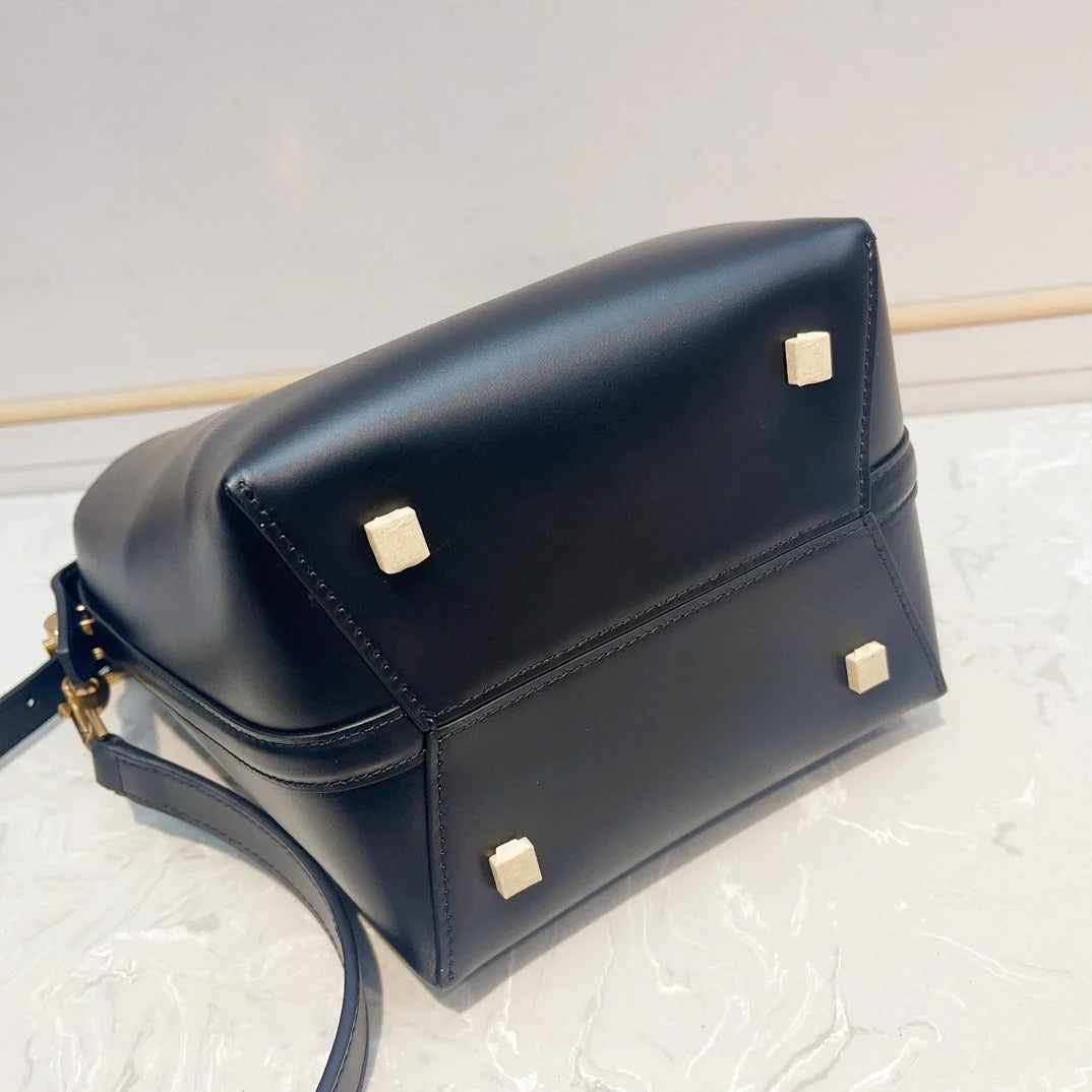 YSL 2026 Mini Bucket Bag 20cm Black Calfskin