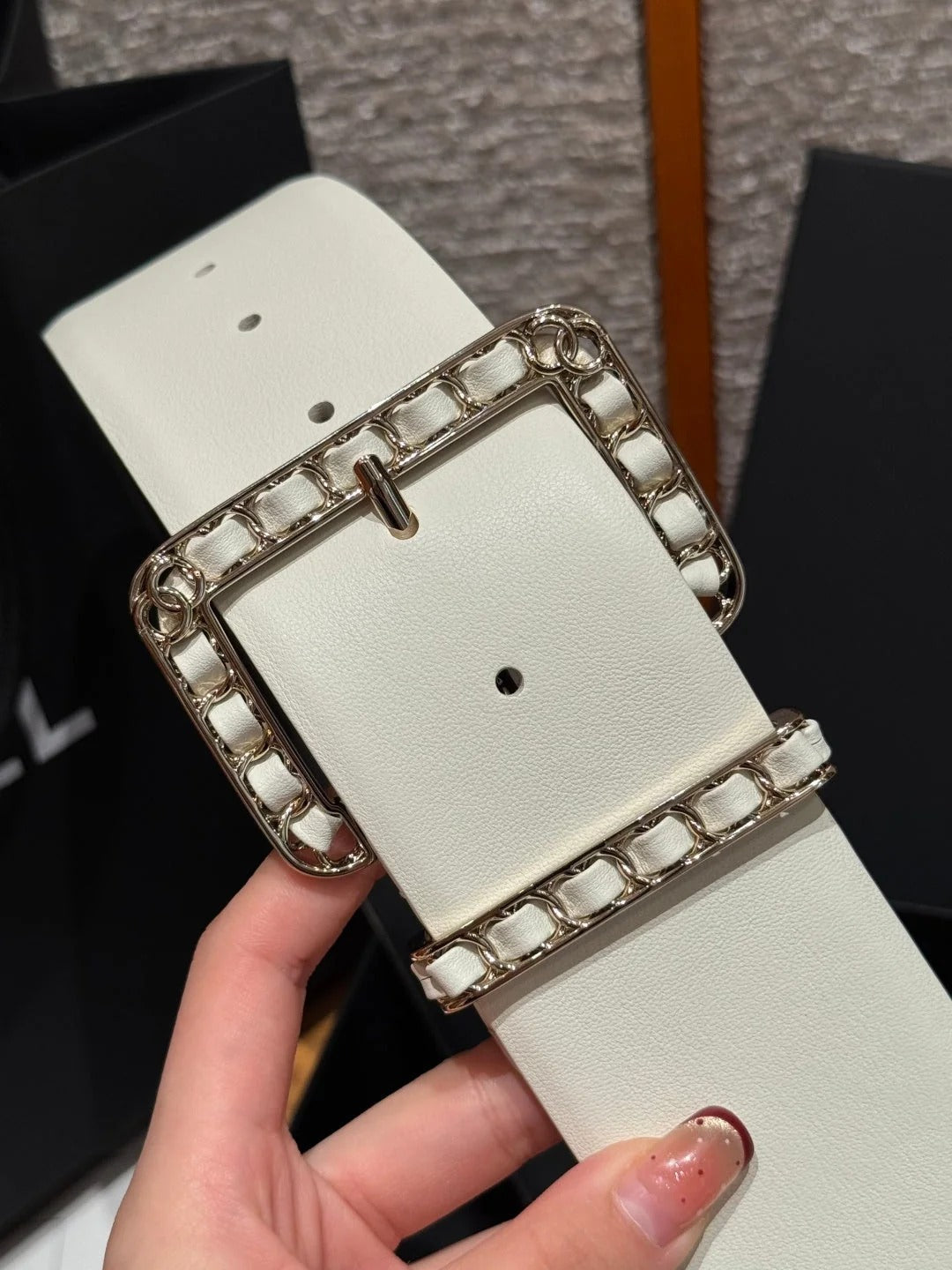 Chanel 2026 Wide Square Buckle Belt 55mm 207215