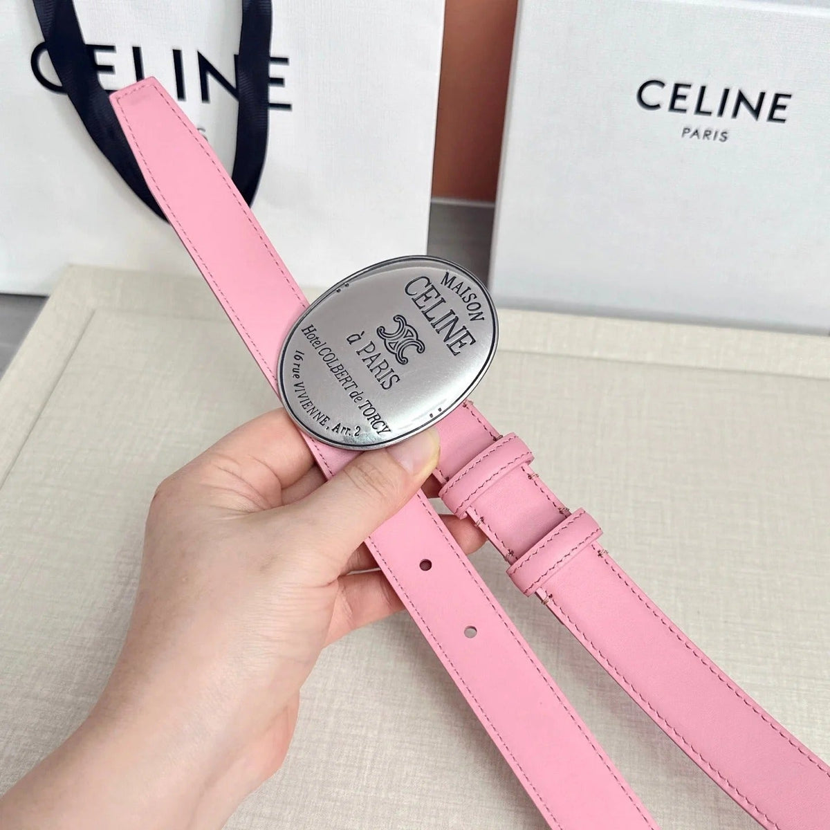 Celine 2026 Maison Paris Belt 25mm Leather 205170