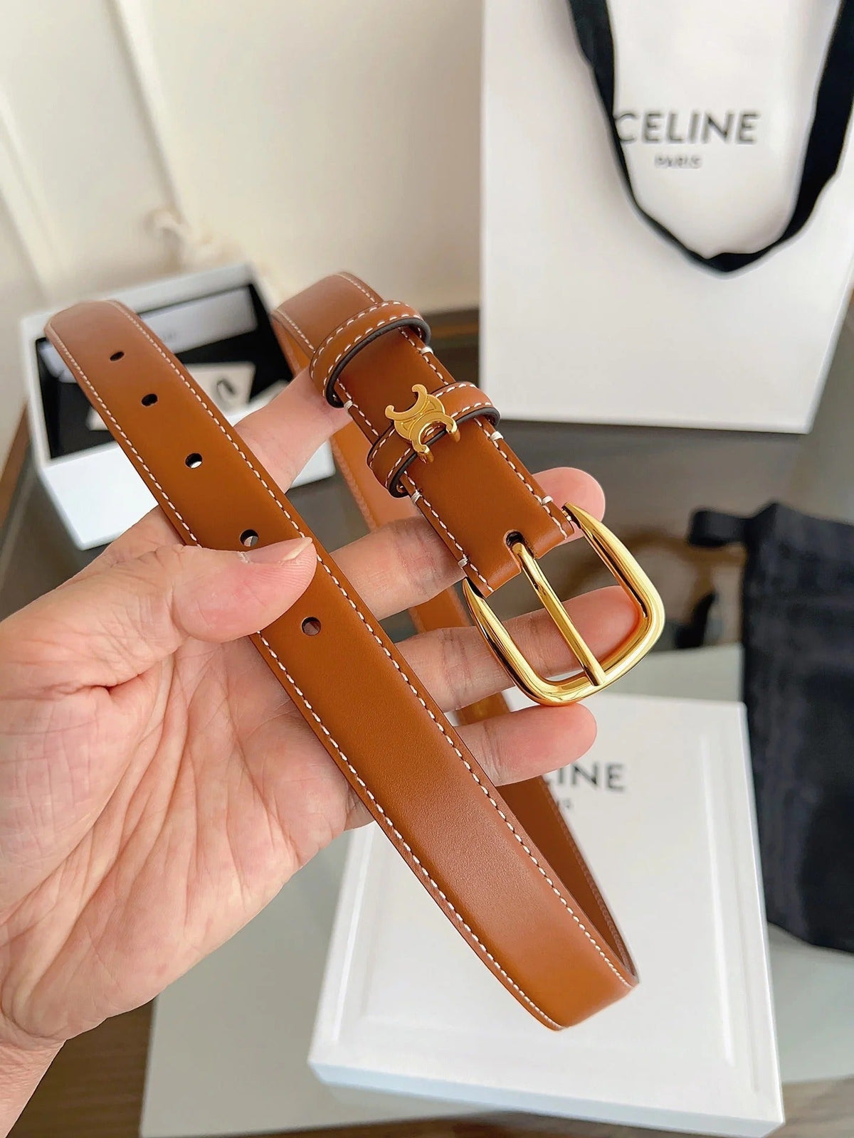 Celine 2026 Vivienne Belt 1.8cm Leather 194277