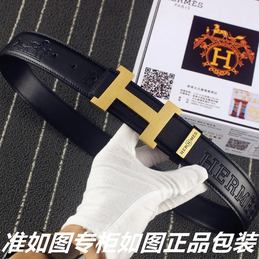 HM Constance Belt 38mm Black Calfskin Gold  Buckle 619961