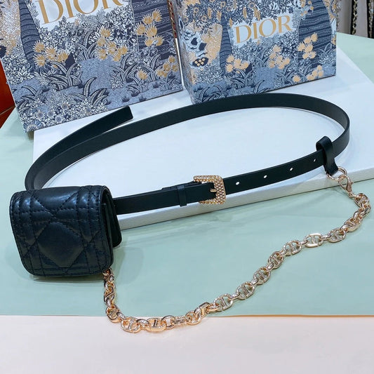 Dior 2026 Rhinestone Buckle Belt Bag 15mm 187981