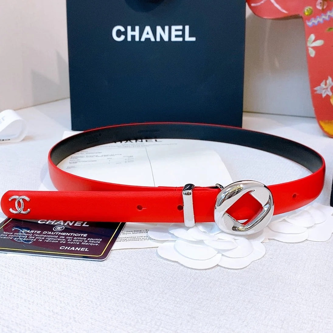 Chanel 2026 Round Buckle Belt 20mm Calfskin 214799
