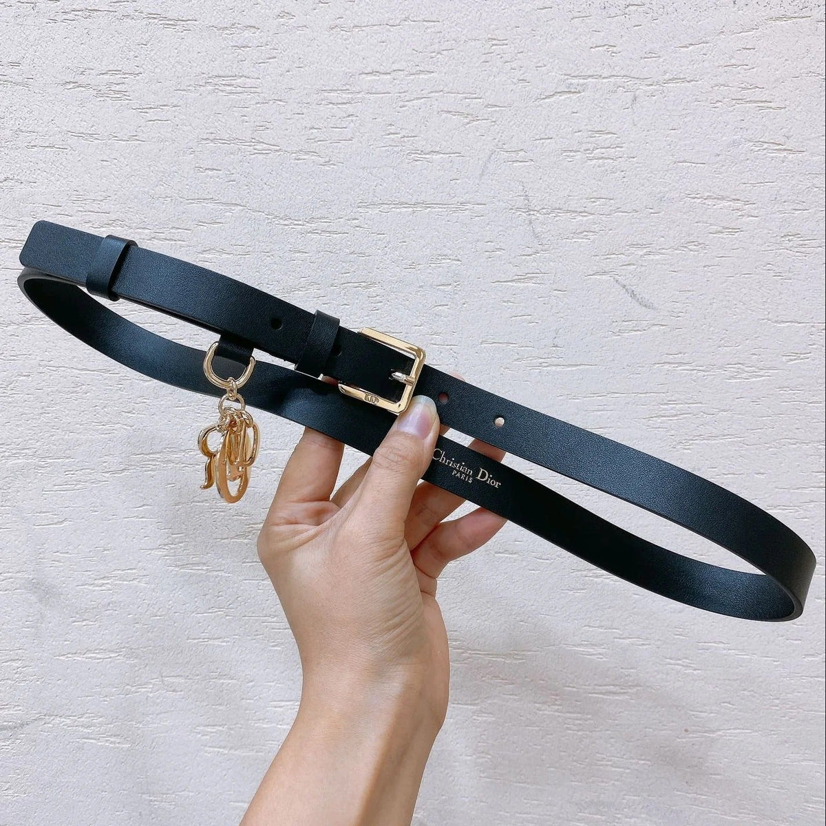 Dior 2026 CD Logo Charm Belt 25mm Cowhide 178776