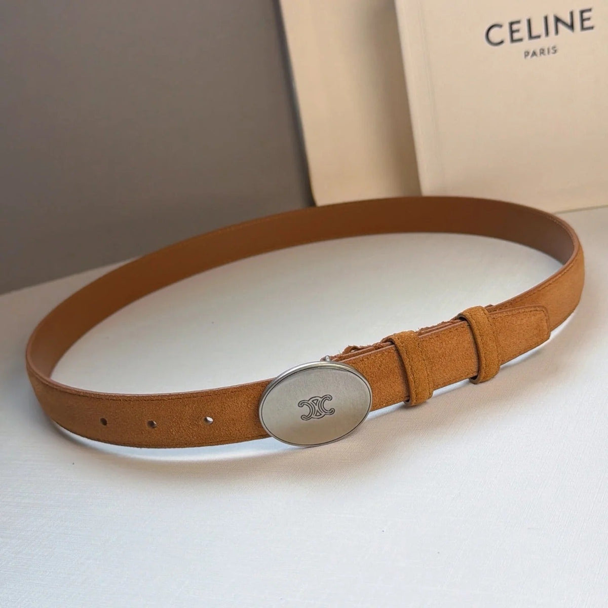 Celine 2026 Triomphe Slim Belt 13mm Leather 212866