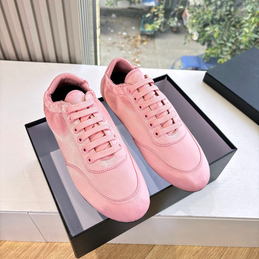 Prada 25s Sneaker In Light PInk Silk