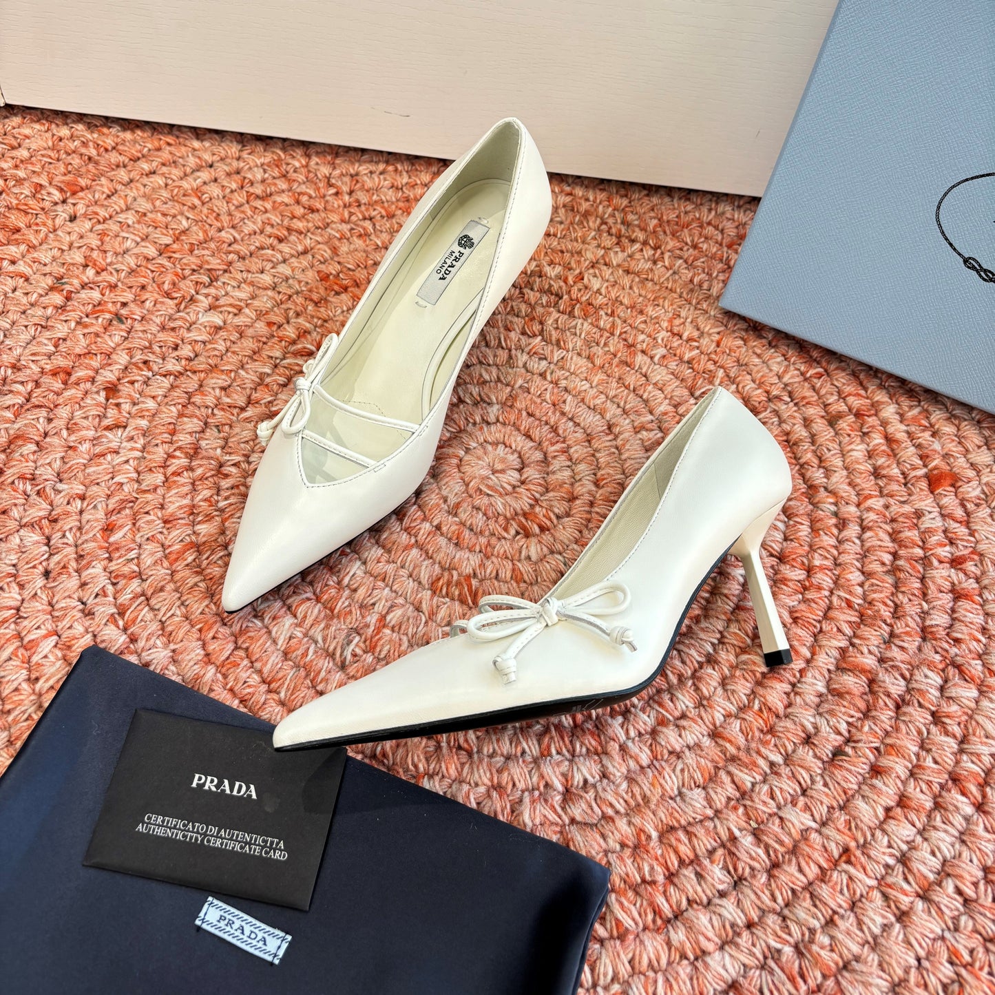 Prada G887 26s Slingback White Cowhide 604195