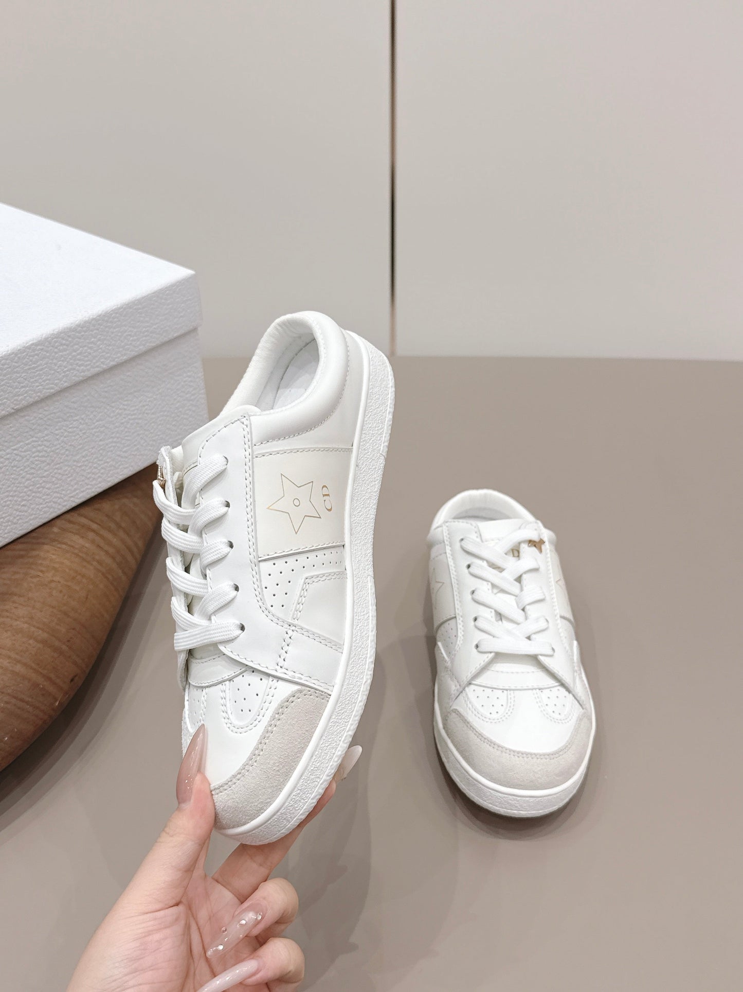 CD Dior Mule Full White Suede Leather 739312