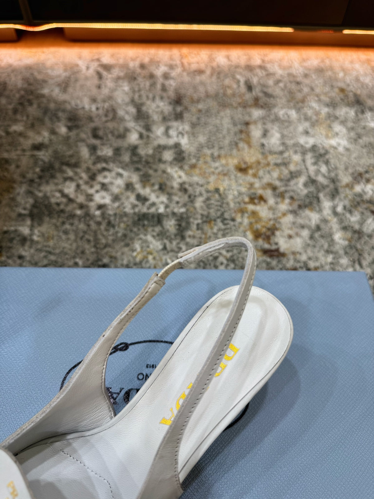 Prada 26s Slingback 6cm White Cowhide 804085