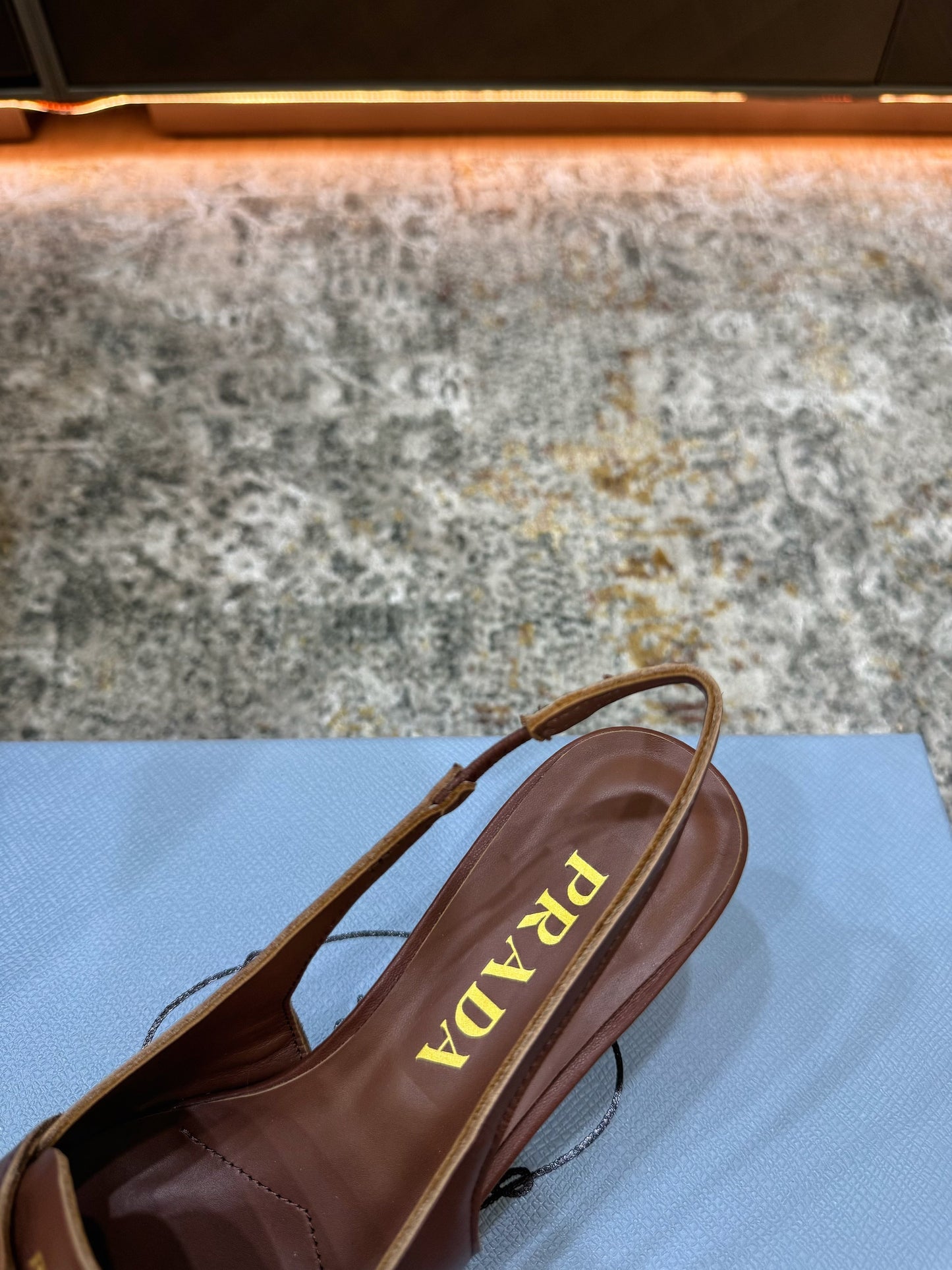 Prada 26s Slingback 6cm Coffee Cowhide 804086