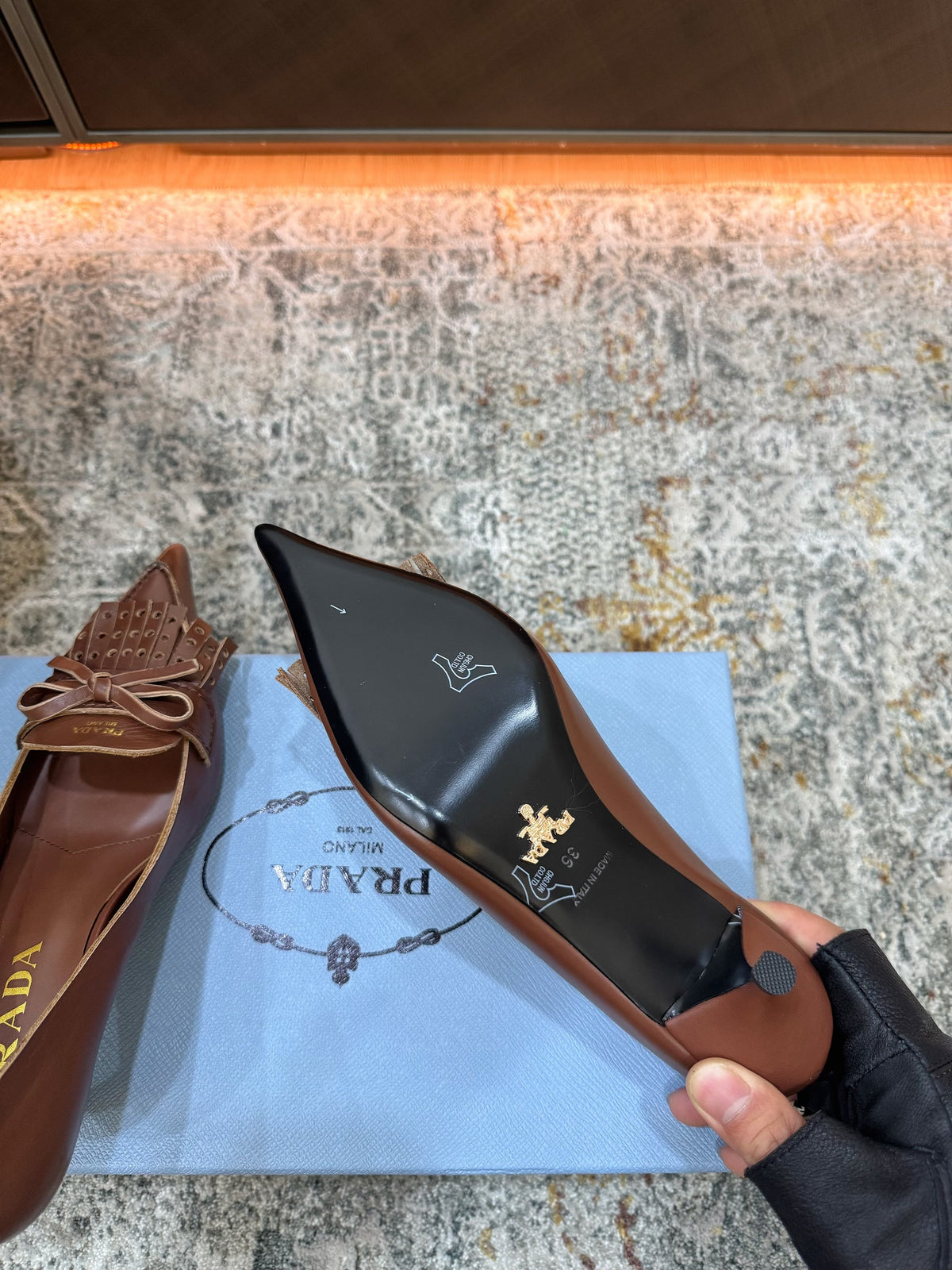 Prada 26s Pump 6cm Black Cowhide 804088