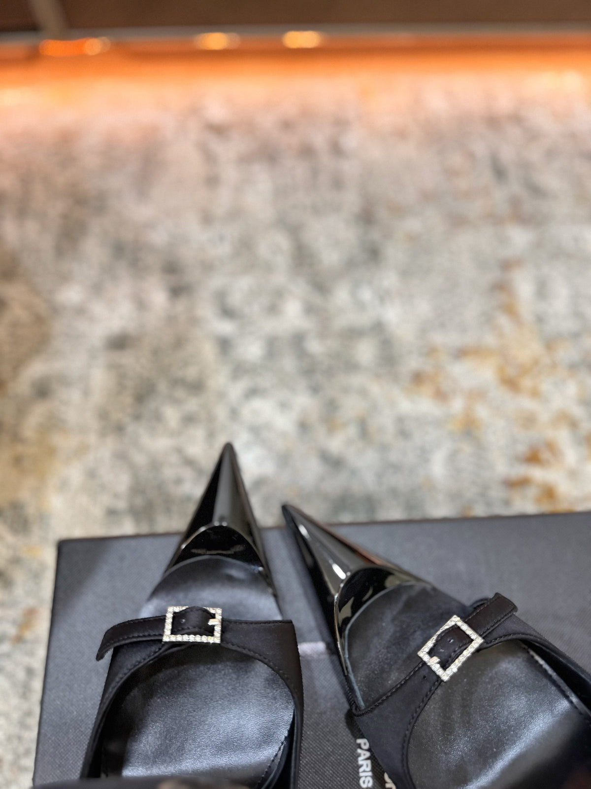 YSL 26FW Sandal 10.5cm Black Silk 803984